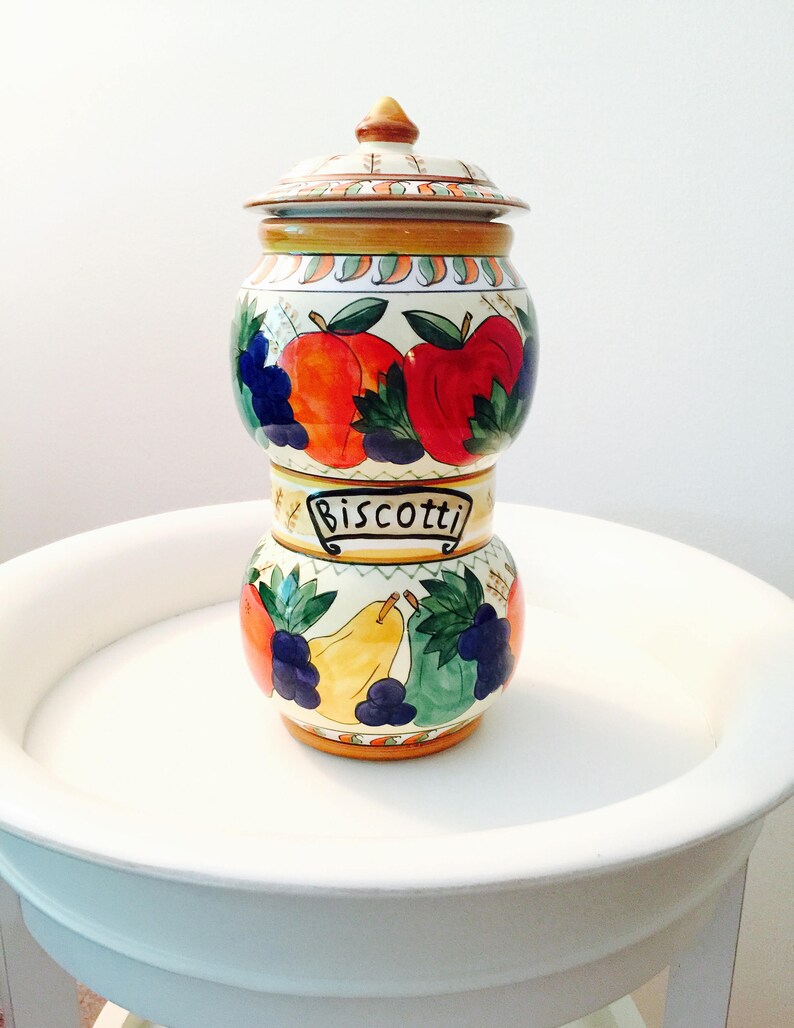 Vintage Nonni Biscotti Jar Handmade for Nonni's Cookie Jar Etsy