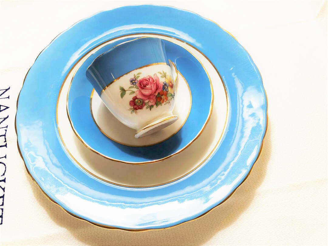 Vintage Demitasse Cup Saucer & Plate Set New Chelsea Staffs Etsy