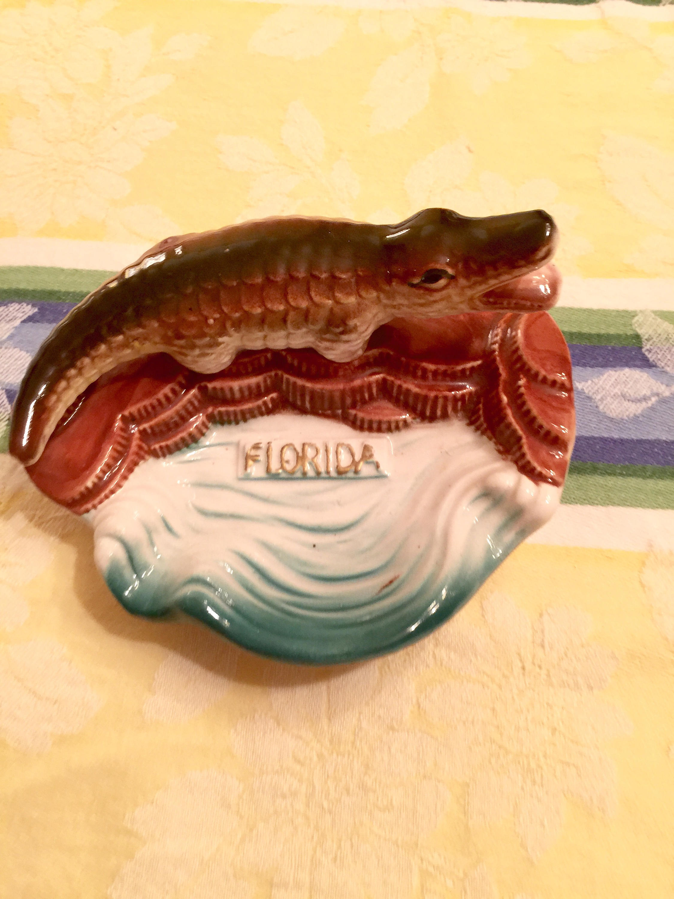 Vintage Florida Ashtray Alligator Kitschy Trinket Dish Etsy