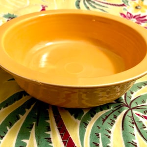 Vintage Fiesta Ware Yellow Bowl 8 1/2 Inch Nappy Bowl Repaired HLCo Fiesta Yellow Bowl Repaired