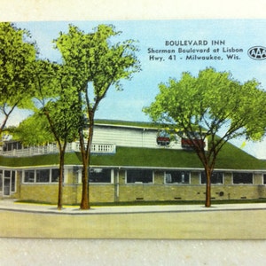 Vintage Carte postale Wi Milwaukee Wi Gaulke's Boulevard Inn Washington Park