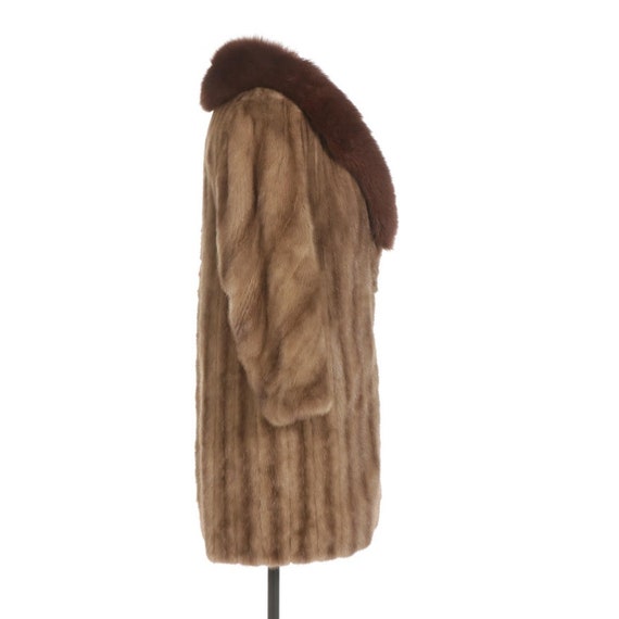 Vintage Mink & Fox Stroller Fur Coat Mink with Fo… - image 3