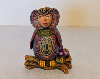 Owl de Oaxaca, Owl Gifts for Women, Owl Figurine Decoration, Handmade Owl Art Home Decor from Oaxacan Artist Juan Jose Garcia Aguilar