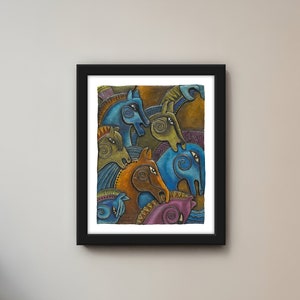 Wall Decor Art Print: Stallion Stampede | Frameable Gallery Wall Art is a Fine Art Print for Living Room Wall Decor, Home Decor, Mexican Art