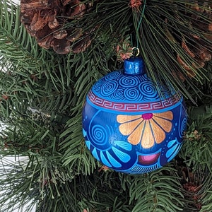 Hand-Painted Wood Christmas Ornament #21 is Festive Mexican Holiday Decor | Pre-Order