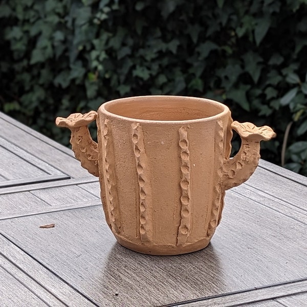 Cactus Plant Pot, Terra Cotta Planter, Handmade Mexican Pottery from Santa Maria Atzompa, Mexico, Home Decor, Indoor Outdoor Flower Pot