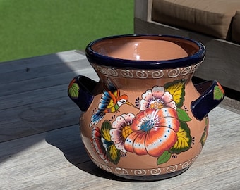 Hummingbird Flower Pot | Terra Cotta Planter, 10.5" Tall Handmade Mexican Pottery