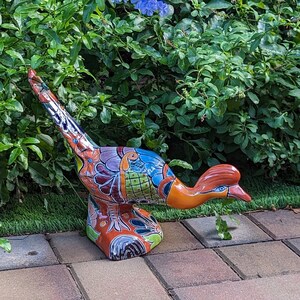 Talavera Roadrunner Garden Decor & Colorful Yard Art, Ceramic Outdoor Decor is a Unique Mexican Garden Art Decoration for Your Home or Yard
