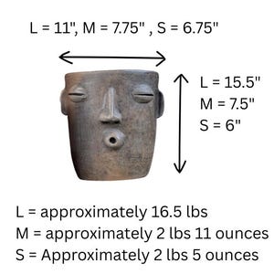 Smoked Big Face Planter & Whistler Flower Pot, Handmade Mexican Pottery of Atzompa Mexico, Home Decor  Indoor Outdoor Decor, Substantial Plant Pot by luv2brd.etsy.com