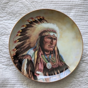 Strength of the Sioux by Perillo, 1991 America’s Indian Heritage Plate Collection, Ceramic Fine China Wall Art