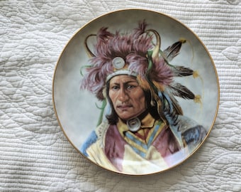 Dignity of the Nez Perce by Perillo, 1991 America’s Indian Heritage Plate Collection, Ceramic Fine China Wall Art