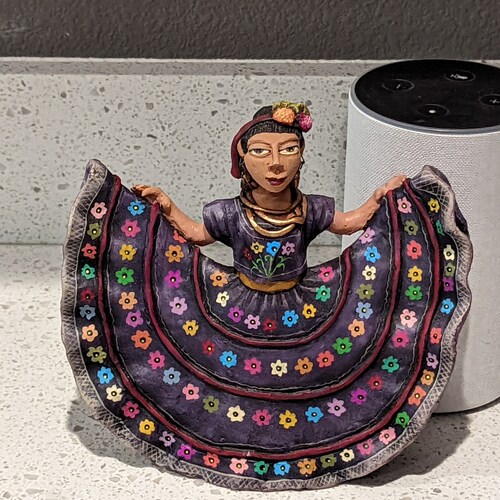Oaxacan shops Woman Statuette Holding Skirt, Mexican Clay Art, Colorful Figurine, Collectible Human Figurine, Oaxacan Art by Jose Juan Aguilar