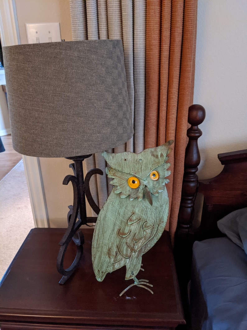 Owl Garden Decor Metal Owl Statue Outdoor Owl Decoration Etsy