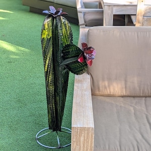 Cactus Garden Decor | Cactus Decorations for Your Yard or Home are Hand Painted Lifelike Metal Cactus - Mexican Yard Art to Enjoy at Home