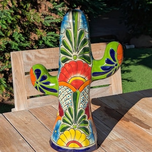 Cactus saguaro de Talavera / Cerámica mexicana hecha a mano y decoración para el hogar / Envíos de 6 a 15 días