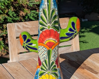 Talavera saguarocactus | Handgemaakt keramisch Mexicaans aardewerk en woondecoratie