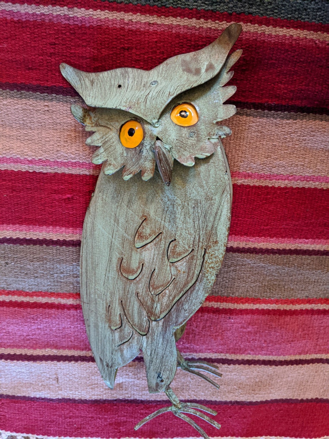 Owl Garden Decor Metal Owl Statue Outdoor Owl Decoration Etsy