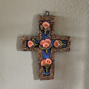 Handmade Cross Wall Art | This Artistic Home Decor is Original Mexican Folk Art by Jose Juan Aguilar from Oaxaca, Crucifix #15 of 17 Crosses