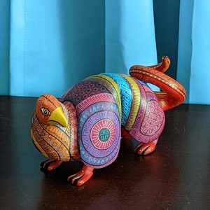 Gürteltier Alebrije, Fusionskunst Artesania Mexicana, Oaxaca-Kunsttierholzschnitzerei, mexikanische Alebrije Geschenkidee, handgemachte Alebrijes Bild 4