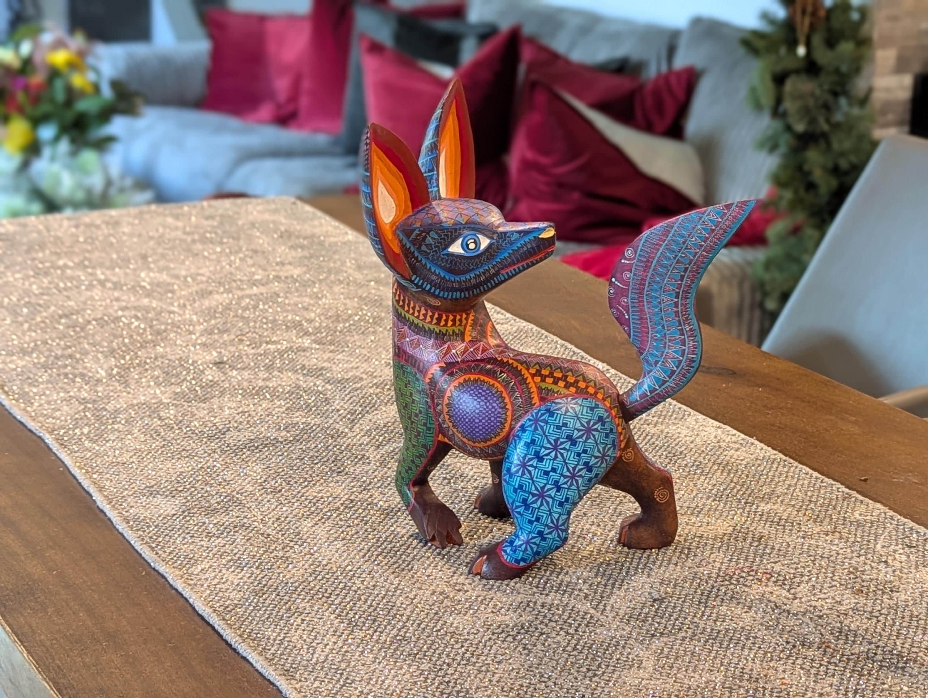 Fox Alebrije Mexican Art of Oaxaca Mexico, Handmade Home Decor