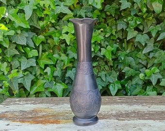 Schwarze Vase, handgefertigte Barro Negro mexikanische Keramik und Oaxaca Volkskunst