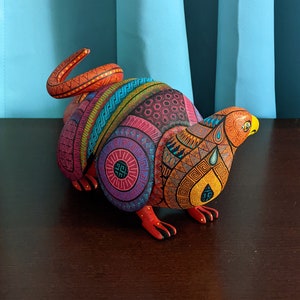 Gordeldier Alebrije Fusion Art Artesania Mexicana, Oaxaca kunst dier houtsnijwerk, Mexicaanse Alebrije cadeau idee, handgemaakte Alebrijes afbeelding 5