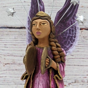 Angel Cymbalist | Angel Musician Statue is Handmade Original Mexican Folk Art from Oaxaca | Collectible Figurine is Heavenly Choir Member #2