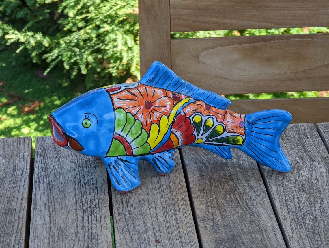 Ceramic Koi Fish Talavera Pottery Handmade in Mexico Fish Etsy