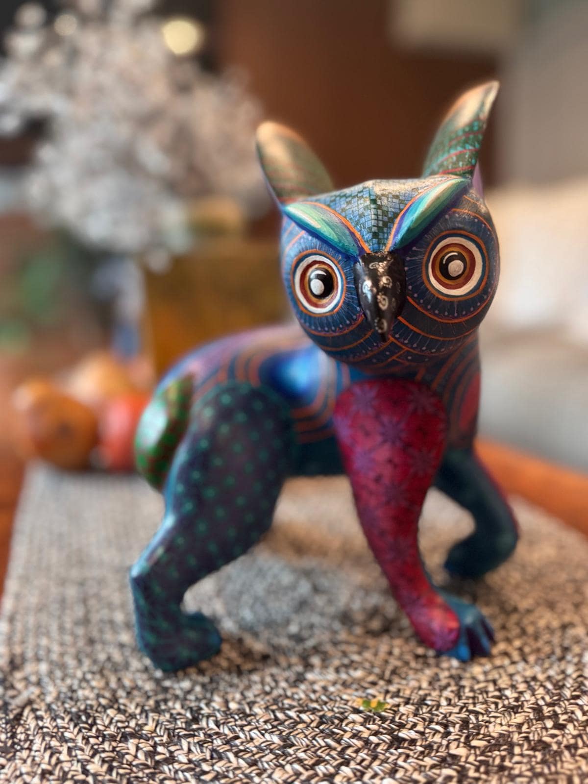 メキシコ アレブリヘ フクロウ 木彫り 民芸品 オアハカ アレブリヘのフクロウの置物 - フュージョン | オアハカ産の手彫り