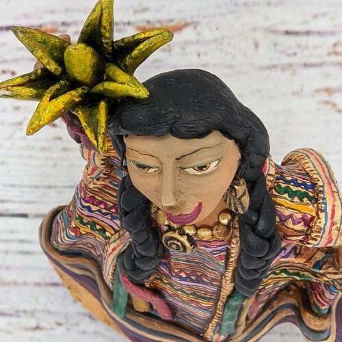 Pineapple Vendor Mexican Clay Art, Colorful Figurine, Collectible Woman Statuette, shops Oaxacan Art From Mexico By Jose Juan Aguilar