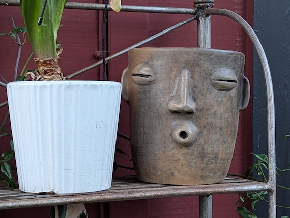 Outdoor Whistler  Face Planter | Smoked Clay Pottery from Atzompa, Mexico