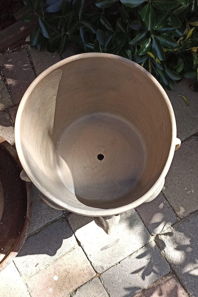 Smoked Big Face Planter & Whistler Flower Pot, Handmade Mexican Pottery of Atzompa Mexico, Home Decor  Indoor Outdoor Decor, Substantial Plant Potby luv2brd.etsy.com