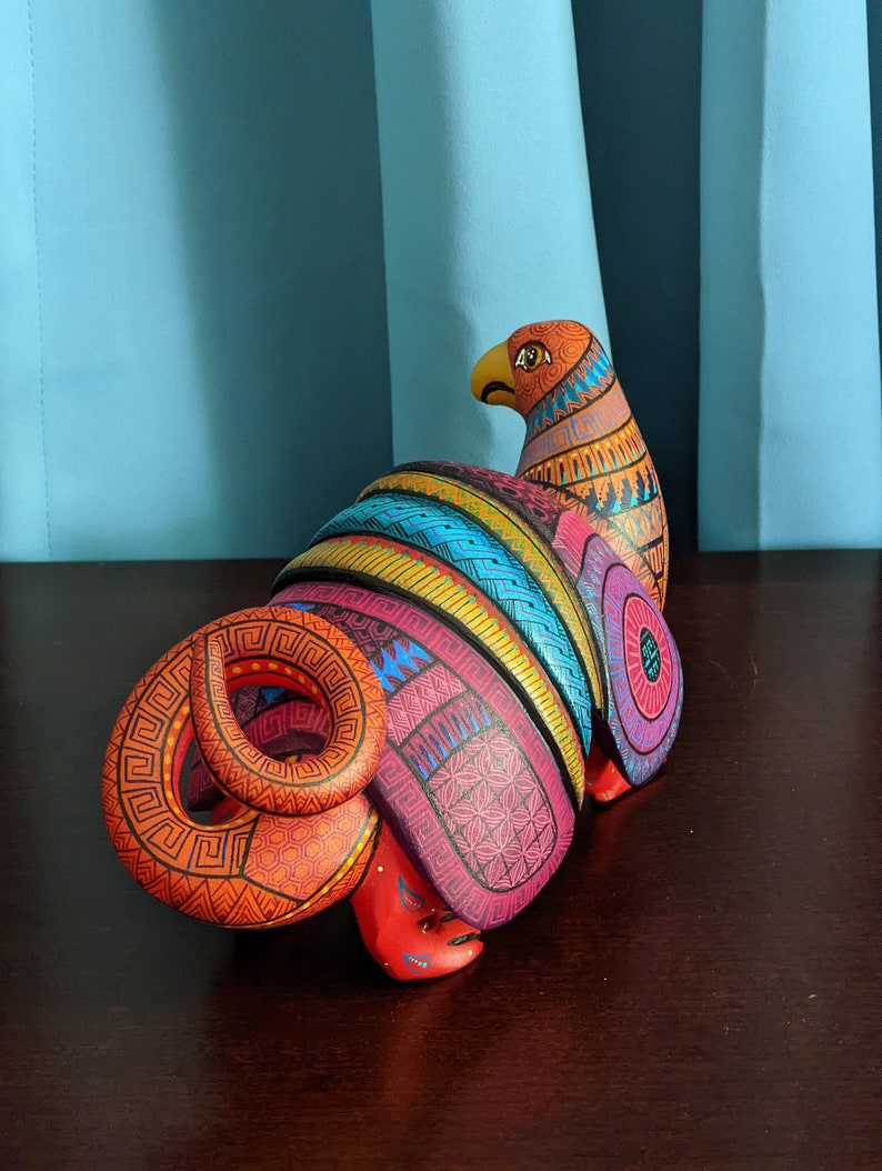 Armadillo Alebrije Fusion Art Artesania Mexicana, Oaxacan Art Animal Wood Carving, Mexican Alebrije Gift Idea, Handmade Alebrijes image 6