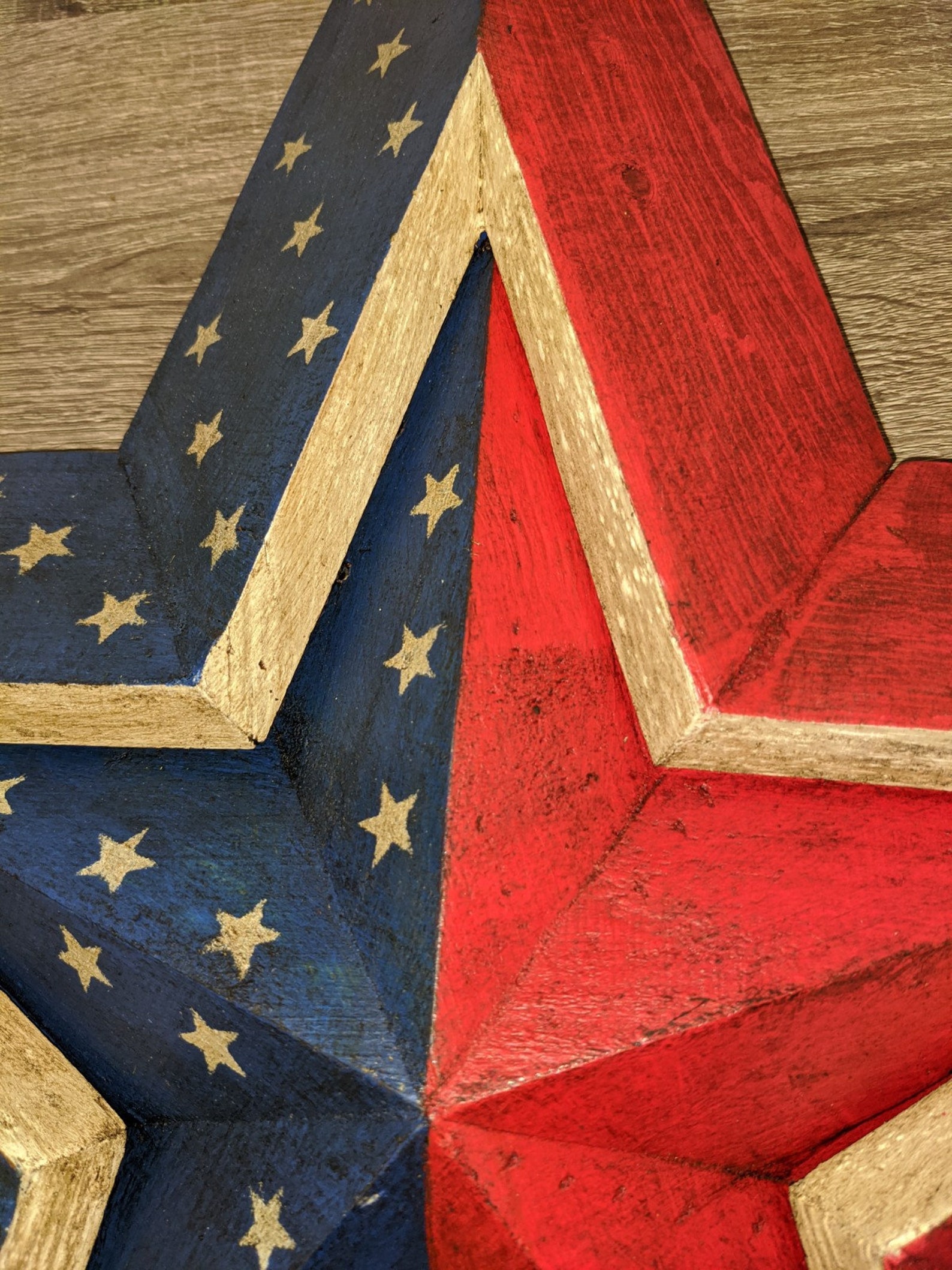 Wooden Star Wall Decor Patriotic Decoration Handmade W 70 Etsy