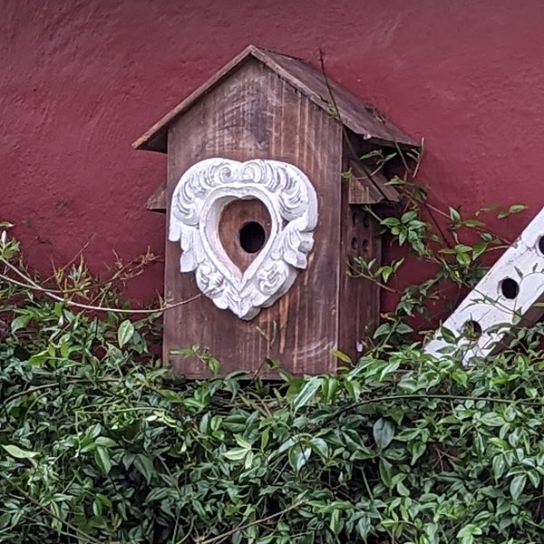 Wooden Birdhouse, Outdoor Garden Decoration, Unique Handmade Yard Decor, Housewarming Gift for Bird Lovers