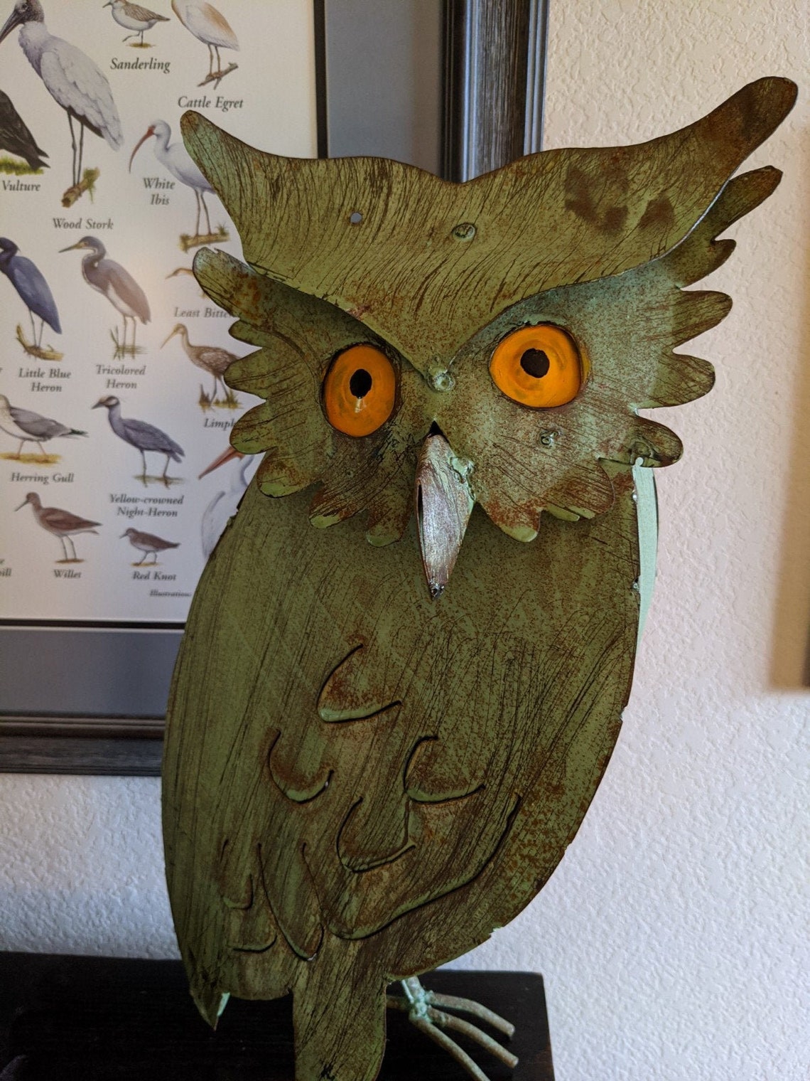 Owl Garden Decor Metal Owl Statue Outdoor Owl Decoration Etsy