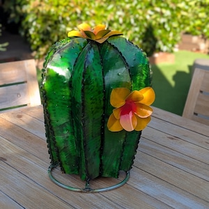Cactus Garden Decor | Cactus Decorations for Your Yard or Home are Hand Painted Lifelike Metal Cactus - Mexican Yard Art to Enjoy at Home