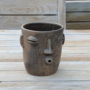 Smoked Big Face Planter & Whistler Flower Pot, Handmade Mexican Pottery of Atzompa Mexico, Home Decor  Indoor Outdoor Decor, Substantial Plant Potby luv2brd.etsy.com