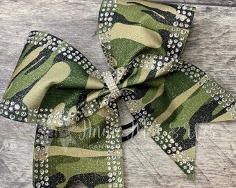 Camo Print Cheer Bow