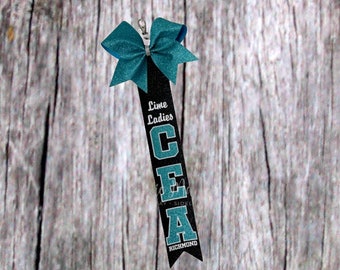 Pin Me with DETACHABLE mini bow Cheer Competition Pin Strap