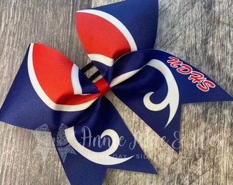 Custom Cheer Bow - Your choice of two colors (white accent is default)