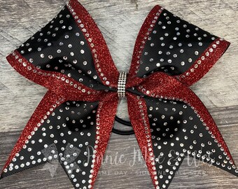 Custom Cheer Bows - Your choice of ribbon and one glitter color
