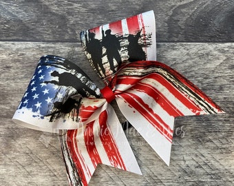 Cheer Bow - patriotic flag cheer bow Cheer Bows