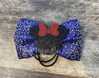 Cheer Bow - Tailless Cheer Bow - Glitter and Rhinestone Cheer Bow