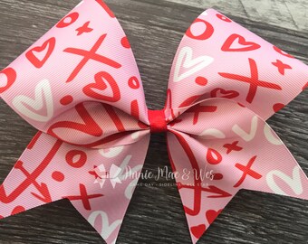 Valentine's Day cheer bow - Valentine's Day cheer bows - valentine cheer bow - Valentine's Day Cheer Bows