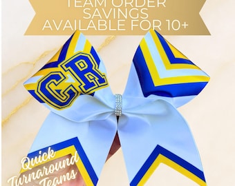 Cheer Bows - Your choice of 2 accent colors on a white bow