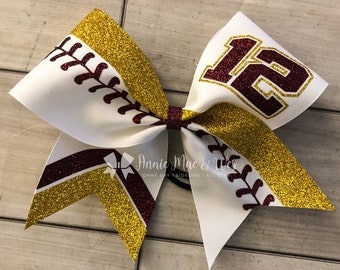 Softball bows - softball cheer bow - team cheer bows - softball bows