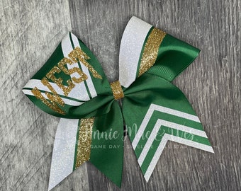 Cheer bow - Your Choice of Ribbon and 1 Glitter Color with White Accents - Sideline cheer bow - Cheer bows