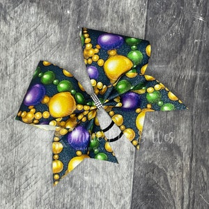 Mardi Gras Cheer Bow image 1