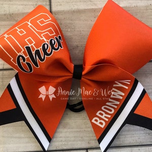 Custom cheer bow - your choice of 2 colors with white accents